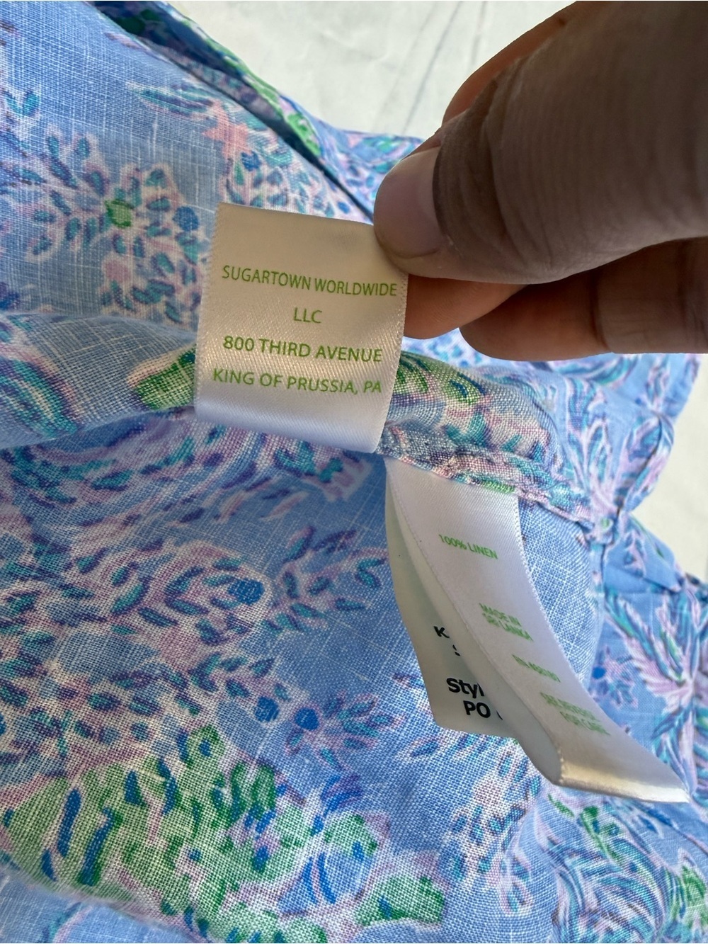 Lilly Pulitzer Sea View Linen Button Down Blue Peri women’s size small - Picture 16 of 16